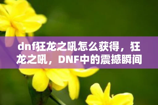 dnf狂龙之吼怎么获得，狂龙之吼，DNF中的震撼瞬间