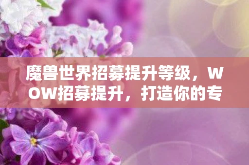 魔兽世界招募提升等级,WOW招募提升,打造你的专属团队,共赴冒险之旅 魔兽世界招募提升等级,WOW招募提升,打造你的专属团队,共赴冒险之旅