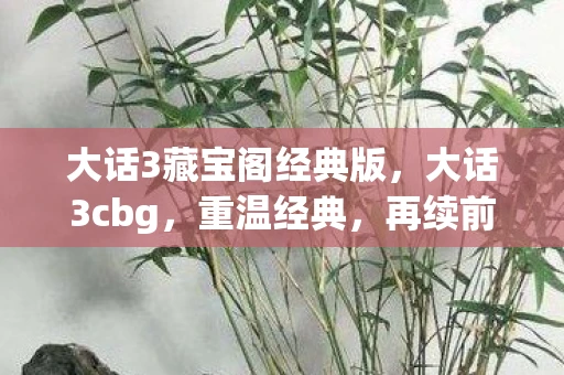 大话3藏宝阁经典版，大话3cbg，重温经典，再续前缘