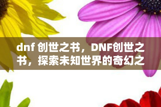 dnf 创世之书，DNF创世之书，探索未知世界的奇幻之旅