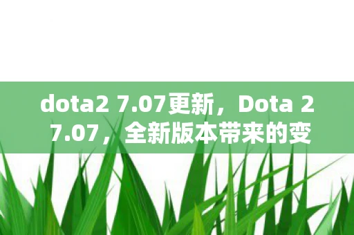 dota2 7.07更新，Dota 2 7.07，全新版本带来的变革与挑战