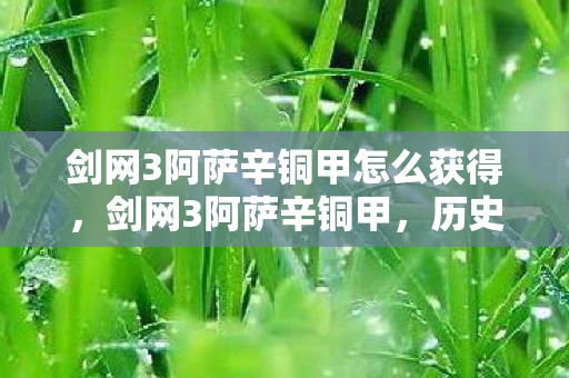 剑网3阿萨辛铜甲怎么获得，剑网3阿萨辛铜甲，历史与文化的传承
