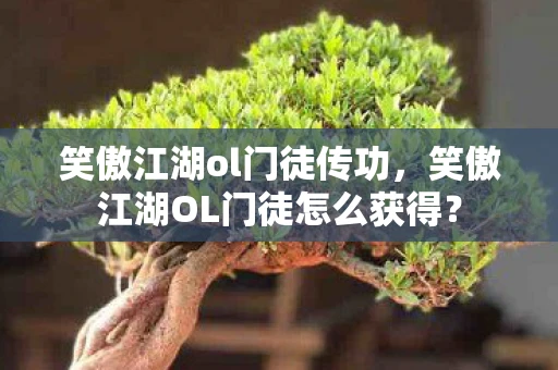 笑傲江湖ol门徒传功，笑傲江湖OL门徒怎么获得？