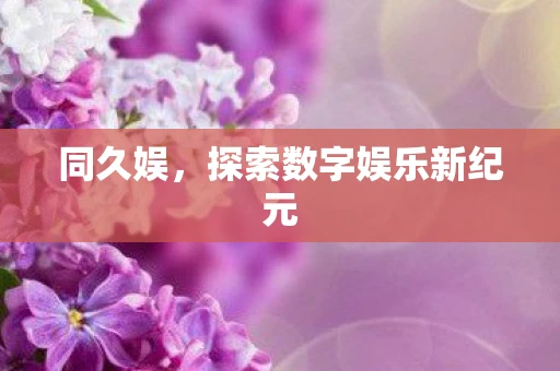 同久娱，探索数字娱乐新纪元