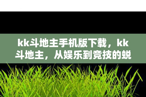kk斗地主手机版下载，kk斗地主，从娱乐到竞技的蜕变