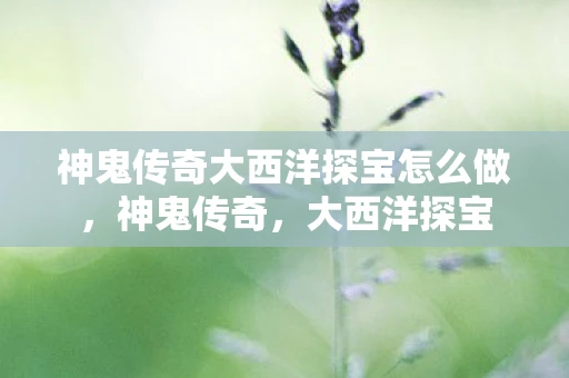 神鬼传奇大西洋探宝怎么做，神鬼传奇，大西洋探宝