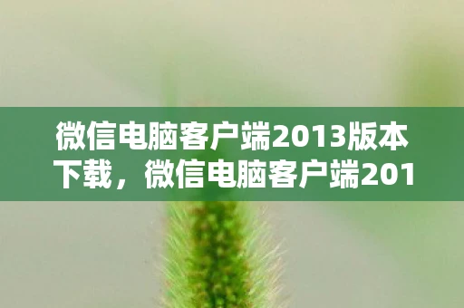 微信电脑客户端2013版本下载，微信电脑客户端2013，重塑通讯新体验