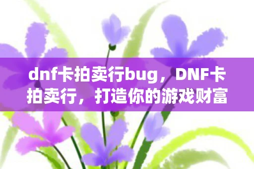 dnf卡拍卖行bug，DNF卡拍卖行，打造你的游戏财富
