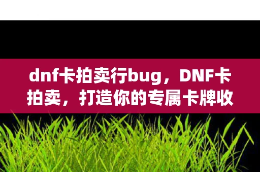 dnf卡拍卖行bug，DNF卡拍卖，打造你的专属卡牌收藏