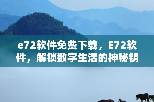 e72软件免费下载，E72软件，解锁数字生活的神秘钥匙