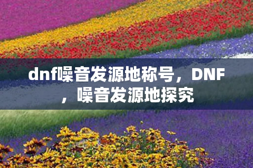dnf噪音发源地称号，DNF，噪音发源地探究