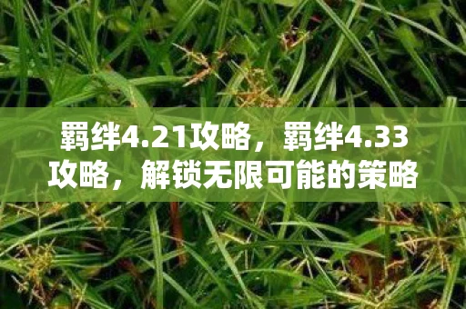 羁绊4.21攻略,羁绊4.33攻略,解锁无限可能的策略与技巧 羁绊4.21攻略,羁绊4.33攻略,解锁无限可能的策略与技巧