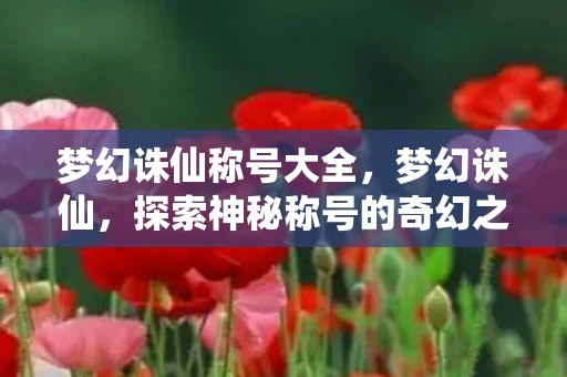 梦幻诛仙称号大全，梦幻诛仙，探索神秘称号的奇幻之旅