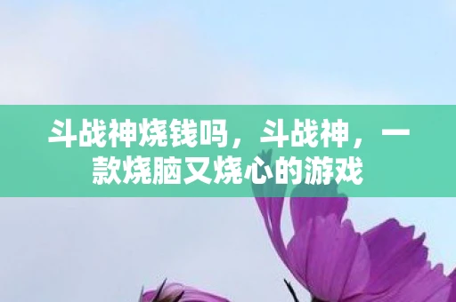 斗战神烧钱吗,斗战神,一款烧脑又烧心的游戏 斗战神烧钱吗,斗战神,一款烧脑又烧心的游戏