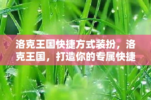 洛克王国快捷方式装扮，洛克王国，打造你的专属快捷通道