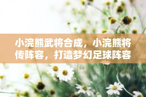 小浣熊武将合成，小浣熊将传阵容，打造梦幻足球阵容的秘诀