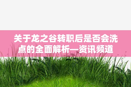 关于龙之谷转职后是否会洗点的全面解析图片