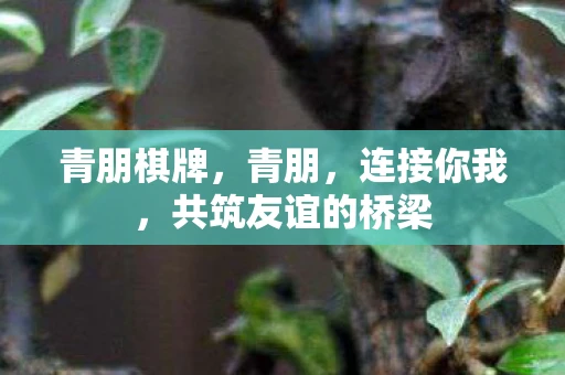 青朋棋牌，青朋，连接你我，共筑友谊的桥梁