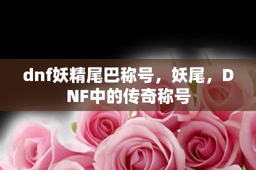 dnf妖精尾巴称号，妖尾，DNF中的传奇称号