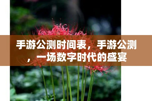 手游公测时间表，手游公测，一场数字时代的盛宴