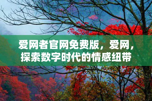 爱网者官网免费版，爱网，探索数字时代的情感纽带