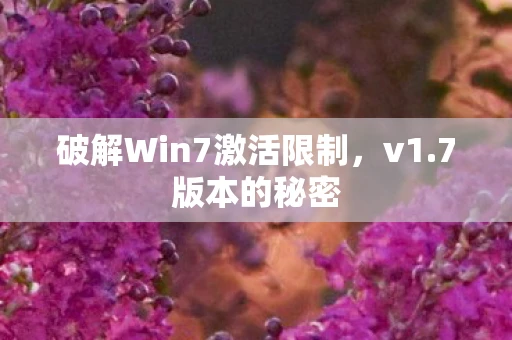 破解Win7激活限制，v1.7版本的秘密