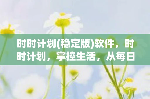 时时计划(稳定版)软件，时时计划，掌控生活，从每日规划开始