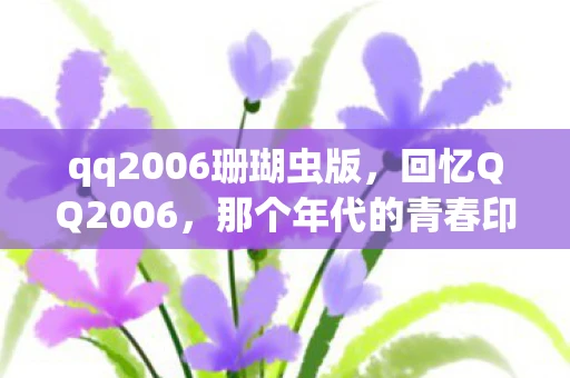 qq2006珊瑚虫版，回忆QQ2006，那个年代的青春印记