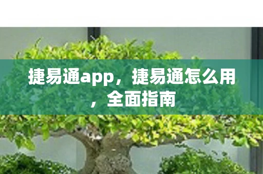 捷易通app，捷易通怎么用，全面指南