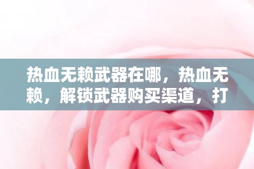 热血无赖武器在哪，热血无赖，解锁武器购买渠道，打造无敌战斗风格