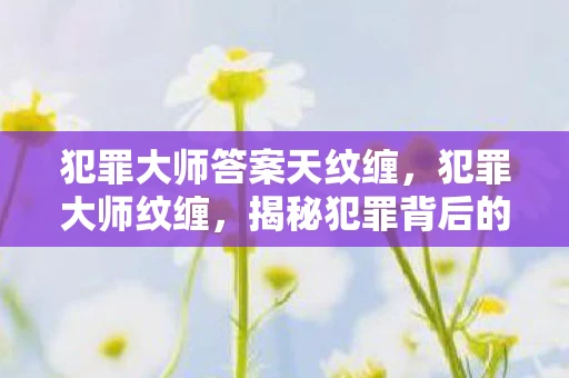 犯罪大师答案天纹缠，犯罪大师纹缠，揭秘犯罪背后的神秘符号