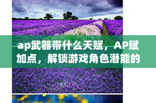 ap武器带什么天赋，AP赋加点，解锁游戏角色潜能的奥秘