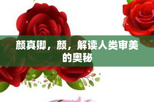 颜真卿，颜，解读人类审美的奥秘