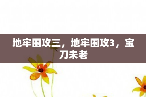 地牢围攻三，地牢围攻3，宝刀未老