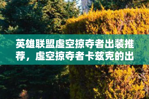 英雄联盟虚空掠夺者出装推荐，虚空掠夺者卡兹克的出装指南，在英雄联盟中主宰战场