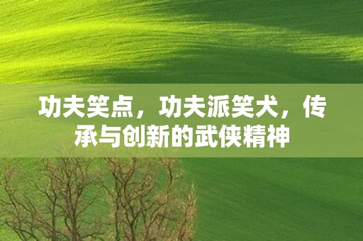 功夫笑点，功夫派笑犬，传承与创新的武侠精神