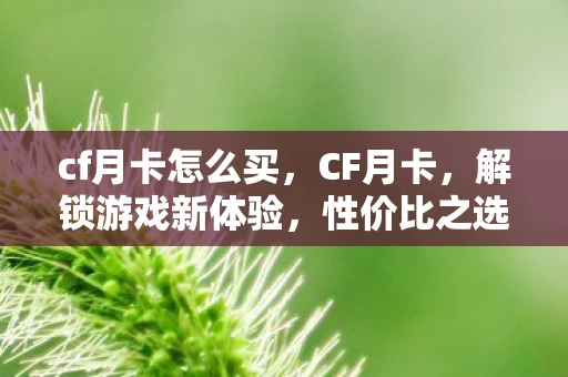 cf月卡怎么买，CF月卡，解锁游戏新体验，性价比之选！