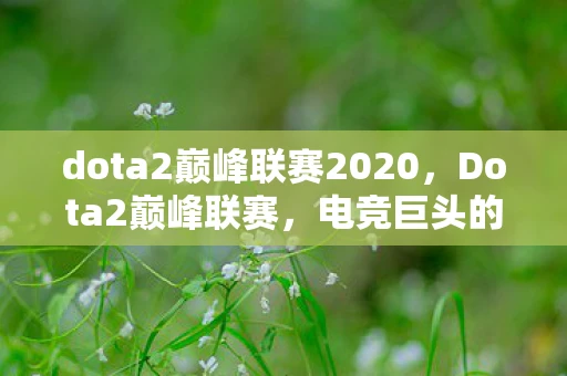 dota2巅峰联赛2020，Dota2巅峰联赛，电竞巨头的荣耀舞台