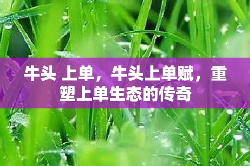 牛头 上单，牛头上单赋，重塑上单生态的传奇