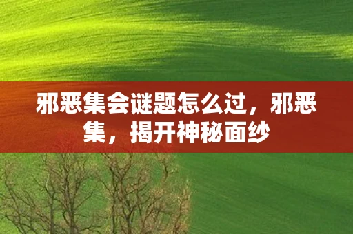 邪恶集会谜题怎么过，邪恶集，揭开神秘面纱