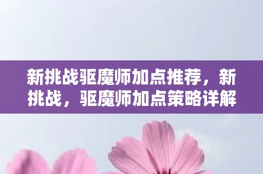 新挑战驱魔师加点推荐，新挑战，驱魔师加点策略详解