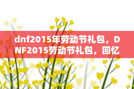 dnf2015年劳动节礼包，DNF2015劳动节礼包，回忆与解析