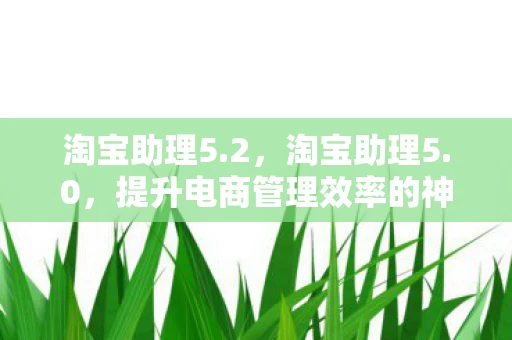 淘宝助理5.2，淘宝助理5.0，提升电商管理效率的神器