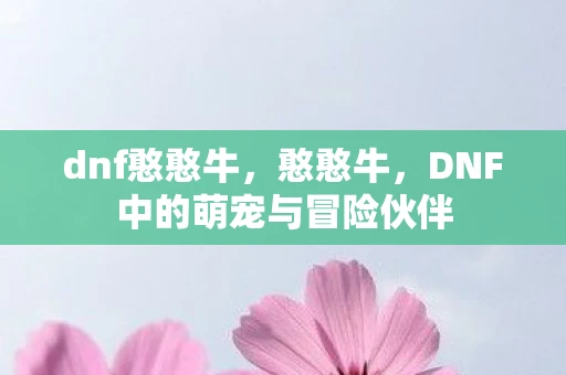 dnf憨憨牛，憨憨牛，DNF中的萌宠与冒险伙伴