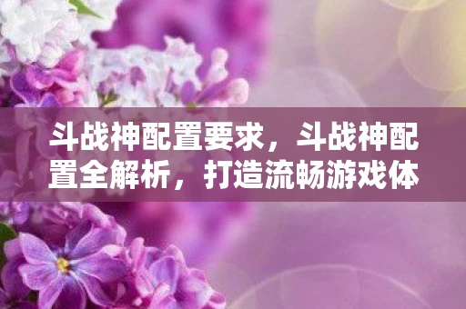 斗战神配置要求，斗战神配置全解析，打造流畅游戏体验