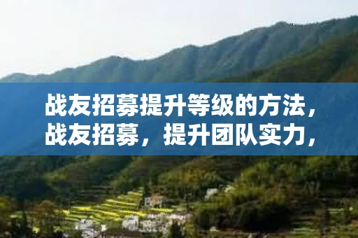 战友招募提升等级的方法,战友招募,提升团队实力,共创辉煌未来 战友招募提升等级的方法,战友招募,提升团队实力,共创辉煌未来