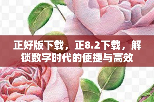 正好版下载，正8.2下载，解锁数字时代的便捷与高效