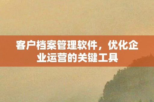 优化企业运营的关键工具图片