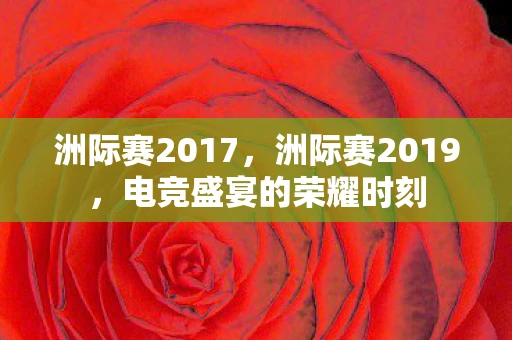 洲际赛2017，洲际赛2019，电竞盛宴的荣耀时刻