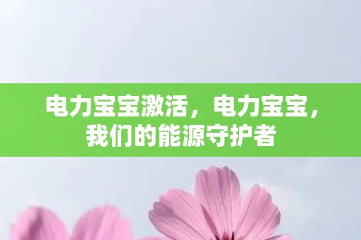 电力宝宝激活，电力宝宝，我们的能源守护者